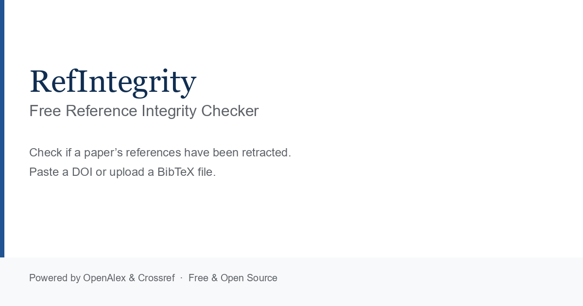 RefIntegrity — Free Reference Integrity Checker